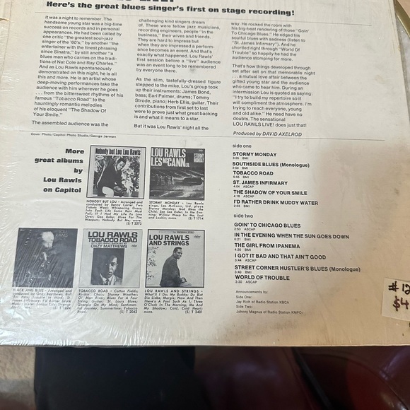 Lou Rawls LIVE! Vinyl - Picture 3 of 6